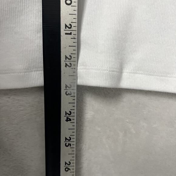 J. Crew Women’s Large White Ribbed Tank Top Cotton Sleeveless Scoop Neck Casual - Picture 12 of 13